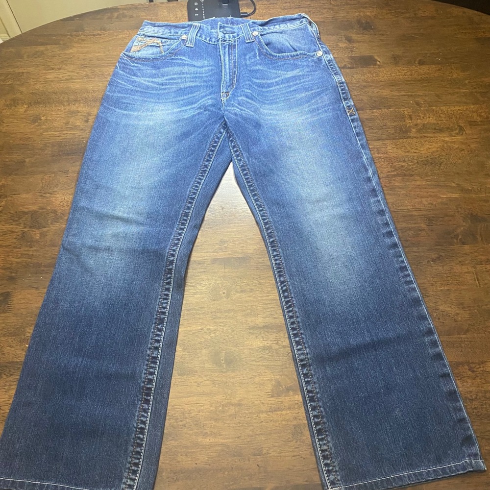 Ariat M-Series Mens Blue Denim oJeans Straight Leg Medium Wash Western 32x29